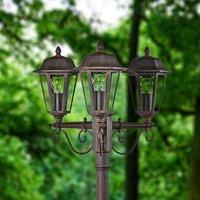 Lindby Elegant three-bulb lamp post Lamina