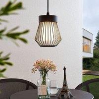Lindby outdoor pendant light Vajana, 19 cm, black, aluminium