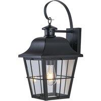 Lindby outdoor wall light Mertollio, height 47 cm, black, glass