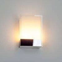 Lindby Malthe wall light, height 27 cm, chrome, glass, metal
