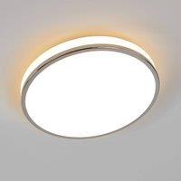 Lindby Lyss LED bathroom ceiling light with chrome frame