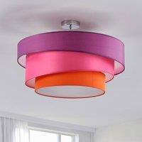 Lindby Three-coloured ceiling light Melia, violet & pink