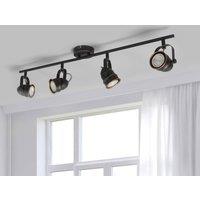Lindby downlight Leonor, 4-bulb, black, metal, 78 cm