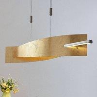 Lucande LED pendant light Marija, 101 cm, gold-coloured, dimmable