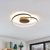 Lindby Joline LED ceiling lamp, 45 cm, rust brown, metal
