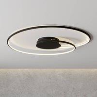 Lindby Joline LED ceiling lamp, 70 cm, black, metal