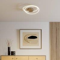 Lindby LED ceiling lamp Davian, nickel-coloured, 49 cm, dimmable