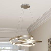 Lucande Gunbritt LED pendant light, 80 cm, silver, dimmable