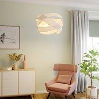 Lindby hanging light Simaria, white, textile, 60 cm, E27