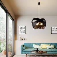 Lindby Simaria hanging light, black, textile, 60 cm, E27