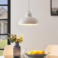 Lindby Cliona pendant light, white, metal, 31 cm, E27