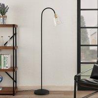 Lucande Anjita floor lamp, glass lampshade