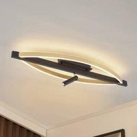 Lucande Matwei LED ceiling lamp, oval, brass