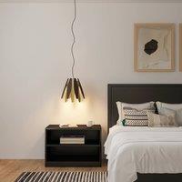 Lucande Lounit hanging lamp, black/gold, 1-bulb