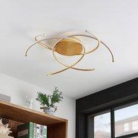 Lindby LED ceiling light Yareli, gold, metal, 70cm
