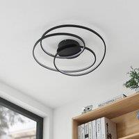 Lindby LED ceiling light Kateryna, black, 60 cm, dimmable