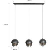 Lucande Aparas hanging light leaf look, 3-bulb