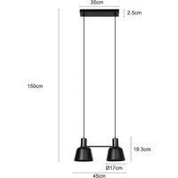 Lucande Servan hanging light, black, 2-bulb