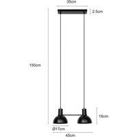 Lucande Mostrid hanging light, black, 2-bulb