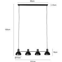 Lucande Mostrid hanging light, black, 4-bulb