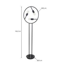 Lucande Linnard floor lamp made of iron, 3-bulb