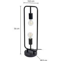 Lucande Tornike table lamp, 2-bulb, iron
