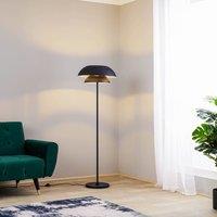 Lucande Kellina floor lamp, 151 cm, black, metal, E27