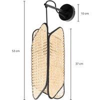 Lucande Bassiola wall light, bamboo lampshade