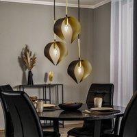 Lucande Mikolay hanging light, three-bulb, black