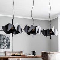 Lucande Imron hanging light, three-bulb, black