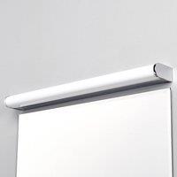 Lindby LED wall lamp Philippa, rounded, 58cm, chrome, IP44