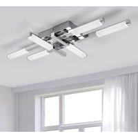 Lindby LED ceiling lamp Patrik, 62 cm, 6-bulb, chrome, IP44