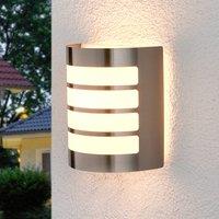 Lindby Striped stainless steel outdoor wall light Noyan