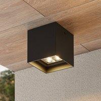 Lindby Eveta LED ceiling light, 10 cm, anthracite, aluminium, IP65