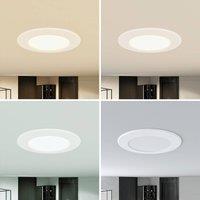 Prios LED recessed spotlight Rida, white. 12 cm, CCT, IP44