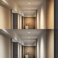 Prios LED recessed spotlight Rida, white. 19 cm, CCT, IP44