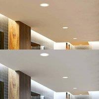 Prios LED recessed spotlight Rida, white. 23 cm, 25W, CCT, IP44