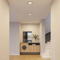 Prios LED ceiling lamp Aureka, 23 cm, silver, metal