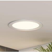 Prios LED recessed light Cadance, silver, 22 cm, CCT, IP44