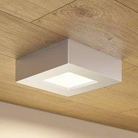 Prios LED ceiling light Alette, silver, 12.2 cm, dimmable