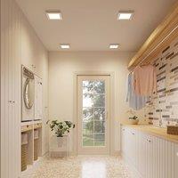 Prios LED ceiling light Alette, silver, 22.7cm, 18W, dimmable