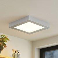 Prios LED ceiling light Alette, silver, 22.7cm, 24W, dimmable