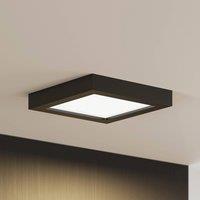 Prios LED ceiling lamp Alette, black, 18 W, CCT, dimmable