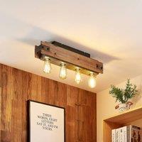 Lindby ceiling light Nilaska, 60 cm, 4-bulb, wood