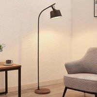 Lindby floor lamp Rubinjo, 161 cm, black, wood, metal, E27