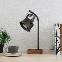 Lindby table lamp Rubinjo, 37cm, black, wood, metal, GU10