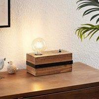 Lindby Sverina table lamp made of wood, 1-bulb