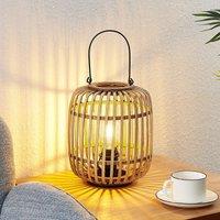 Lindby table lamp Canyana, natural, rattan, 27 cm high