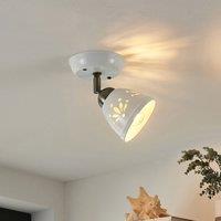 Lindby spotlight Sanrike, height 16 cm, 1-bulb, white, ceramic