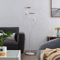 Lindby Pimana floor lamp, two ceramic lampshades